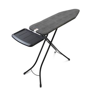 Masa de calcat, Brabantia B, Denim Black, 124x38 cm, 7 pozitii de reglare, cu suport statie de calcat, otel/bumbac, negru denim imagine