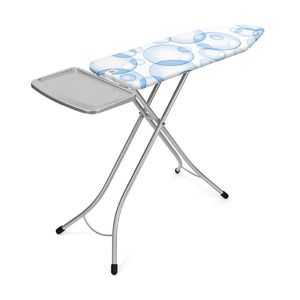 Masa de calcat, Brabantia B, PerfectFlow Bubbles, 124x38 cm, 7 pozitii de reglare, cu suport statie de calcat, polipropilena/otel/bumbac imagine