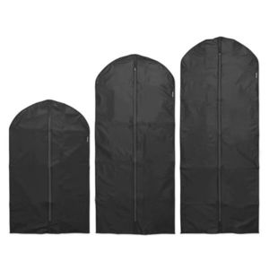 Set 3 huse pentru haine, Brabantia, Black, 60x100/60x135/60x150 cm, nailon, negru imagine
