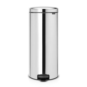 Cos de gunoi cu pedala, Brabantia, NewIcon Brilliant Metal Bucket, 30 L, 38x29.3x67.9 cm, otel, argintiu imagine