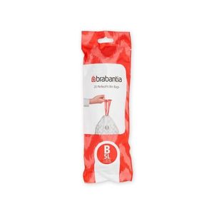 Set 20 saci de gunoi, Brabantia, PerfectFit, marimea B, 5 L, nailon, alb imagine