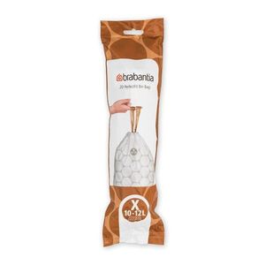 Set 20 saci de gunoi, Brabantia, NewIcon PerfectFit, marimea X, 10-12 L, nailon, alb imagine