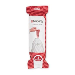 Set 20 saci de gunoi, Brabantia, PerfectFit, marimea J, 20-25 L, nailon, alb imagine