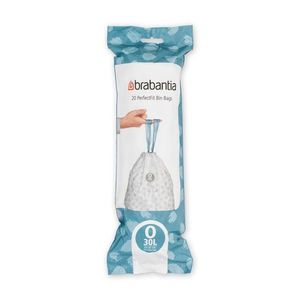 Set 20 saci de gunoi, Brabantia, PerfectFit, marimea O, 30 L, polipropilena, alb imagine