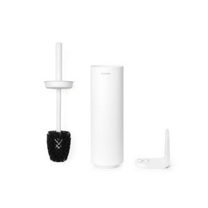 Perie de toaleta cu suport, Brabantia, MindSet, 11x9.6x42 cm, otel, Alb imagine