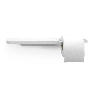 Suport hartie igienica cu raft depozitare, Brabantia, MindSet, 42x9x4.5 cm, otel, Alb imagine