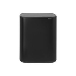 Cos de gunoi cu soft touch, Brabantia, Bo Touch Matt, 60 L, 31.2x54.5x65.6 cm, otel, negru mat imagine