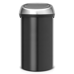 Cos de gunoi cu soft touch, Brabantia, Matt, 60 L, 40x40x71 cm, otel, negru mat/argintiu imagine