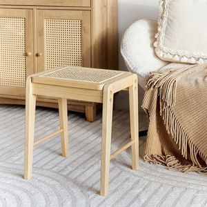 Scaun Karnika, Homla, 37x30x42 cm, lemn/ratan, natur imagine