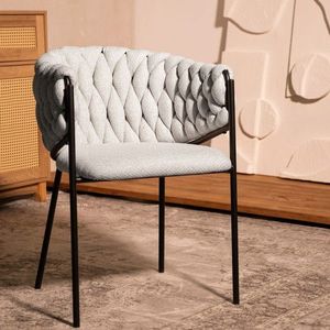 Scaun Merle, Homla, 59x45x78 cm, metal/poliester, gri deschis imagine