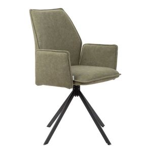 Scaun rotativ Lugro, Homla, 60x56x82 cm, metal/poliester, verde imagine