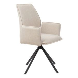 Scaun rotativ Lugro, Homla, 60x56x82 cm, metal/poliester, bej imagine