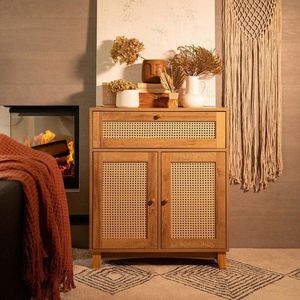 Comoda Notto, Homla, 74x35x86 cm, MDF, natur imagine