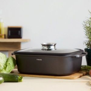 Tigaie Darren, Homla, 7 L, aluminiu/sticla, negru imagine