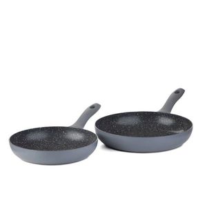 Set 2 tigai Moren, Homla, 24 cm/28 cm, aluminiu/plastic, gri/negru imagine