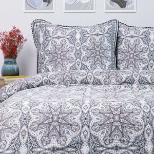Lenjerie de pat dubla Scarla, Homla, 3 piese, 160x200 cm, bumbac satinat, multicolor imagine