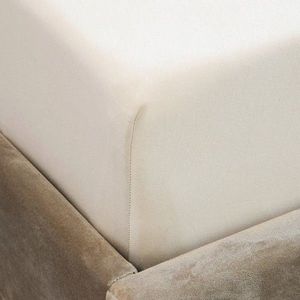Cearceaf de pat cu elastic Pelly, Homla, 90x200 cm, bumbac, bej imagine
