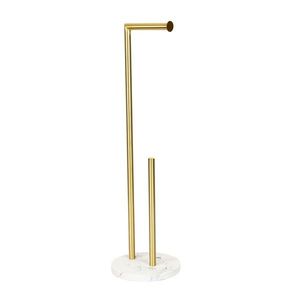 Suport pentru hartie igienica Dokka, Homla, 73.5 cm, ceramica, auriu/alb imagine