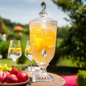 Dozator pentru bauturi Barrel, Homla, 3 L, sticla, transparent imagine