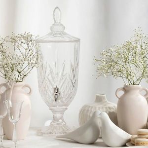 Dozator pentru bauturi Sinem, Homla, 3 L, sticla/plastic, transparent/negru imagine