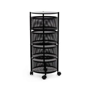 Etajera cu roti Robus, Homla, 34x75 cm, metal, negru imagine