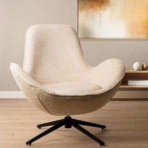 Fotoliu Lunaire, Homla, 86x76x87 cm, metal/poliester Teddy Boucle, bej imagine