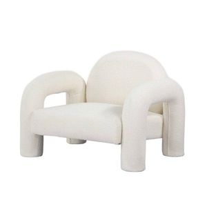 Fotoliu Sedia, Homla, 95x88x70 cm, metal/MDF/tesatura teddy boucle, ecru imagine