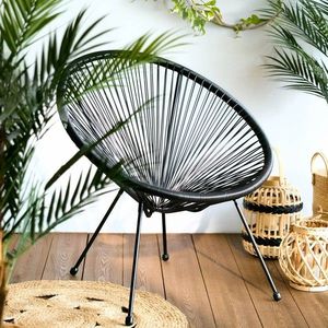 Scaun pentru gradina Acapulco Fiesta, Homla, 70x73x80 cm, metal/plastic, negru imagine