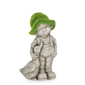 Decoratiune de gradina Boy W-Duck, Bizzotto, 25.5 x 44.5 cm, magneziu imagine