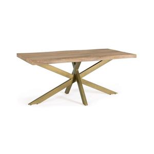 Masa Jaidev, Bizzotto, 175x90x77 cm, otel/lemn de mango, design unicat imagine