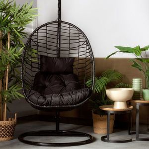 Leagan Solei, Homla, 95x95x195 cm, metal/ratan/poliester, negru imagine