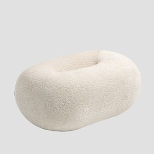 Taburet Luncta, Homla, 82x52x34 cm, MDF/lemn/poliester, alb murdar imagine