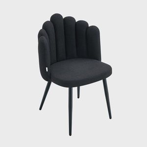 Scaun Hall, Homla, 55x49x85 cm, MDF/poliester, negru imagine