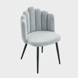 Scaun Luxe, Homla, 55x49x85 cm, MDF/poliester, gri deschis imagine