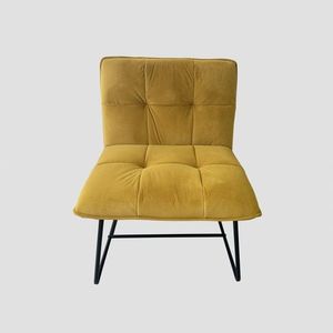 Fotoliu Nelox, Homla, 69x63x73 cm, MDF/metal/catifea, mustar imagine