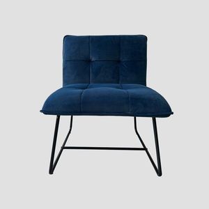 Fotoliu Nelox, Homla, 69x63x73 cm, MDF/metal/catifea, bleumarin imagine
