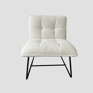 Fotoliu Nelox, Homla, 69x63x73 cm, MDF/metal/poliester teddy boucle, ecru imagine