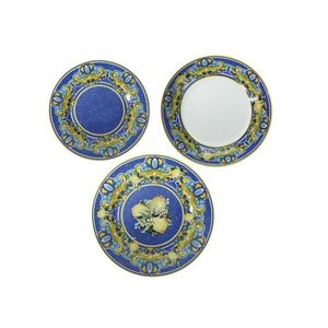Serviciu de masa 18 piese, Brandani, Citrus Blue, portelan imagine