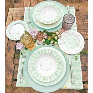 Serviciu de masa 18 piese, Brandani, Polline Green, portelan New Bone China imagine