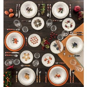 Serviciu de masa 18 piese, Brandani, Le Primizie Fresh Fruit, portelan New Bone China imagine