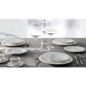 Serviciu de masa 18 piese, Brandani, Optical, portelan New Bone China imagine