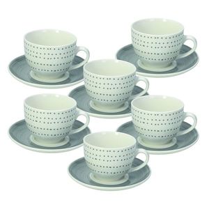 Set 6 cesti de ceai cu farfurie Madison Koonan, Tognana, 260 ml, portelan, multicolor imagine