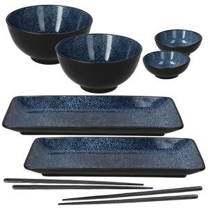 Set 8 piese pentru sushi Futari, Tognana, portelan, albastru imagine