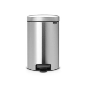 Cos de gunoi cu pedala, Brabantia, NewIcon Fingerprint Proof, 12 L, 33.8x25.1x41.1 cm, otel, argintiu imagine