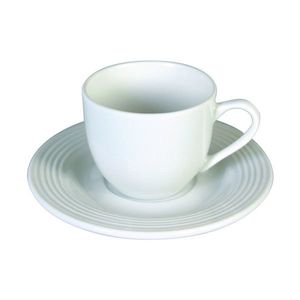 Set 6 cesti de cafea cu farfurie Polis Circles, Tognana Porcellane, 100 ml, portelan, alb imagine