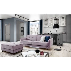 Canapea extensibila 3 locuri ELTAP, SO-BEL-24LO, Bellis, 220x90x83 cm, lemn/poliester, roz deschis imagine