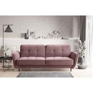 Canapea extensibila 3 locuri ELTAP, SO-BEL-24VE, Bellis, 220x90x83 cm, lemn/poliester, roz imagine