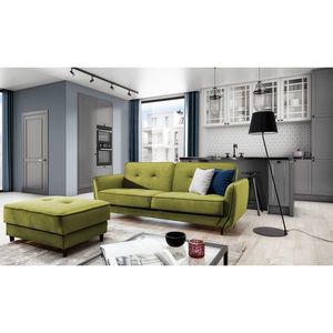 Canapea extensibila 3 locuri ELTAP, SO-BEL-33LO, Bellis, 220x90x83 cm, lemn/poliester, verde olive imagine