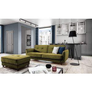 Canapea extensibila 3 locuri ELTAP, SO-BEL-33NU, Bellis, 220x90x83 cm, lemn/poliester, verde olive imagine