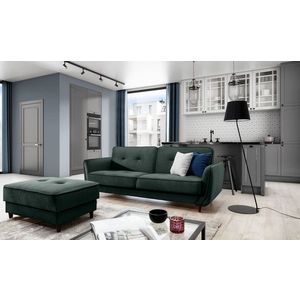 Canapea extensibila 3 locuri ELTAP, SO-BEL-38RIV, Bellis, 220x90x83 cm, lemn/poliester, verde inchis imagine